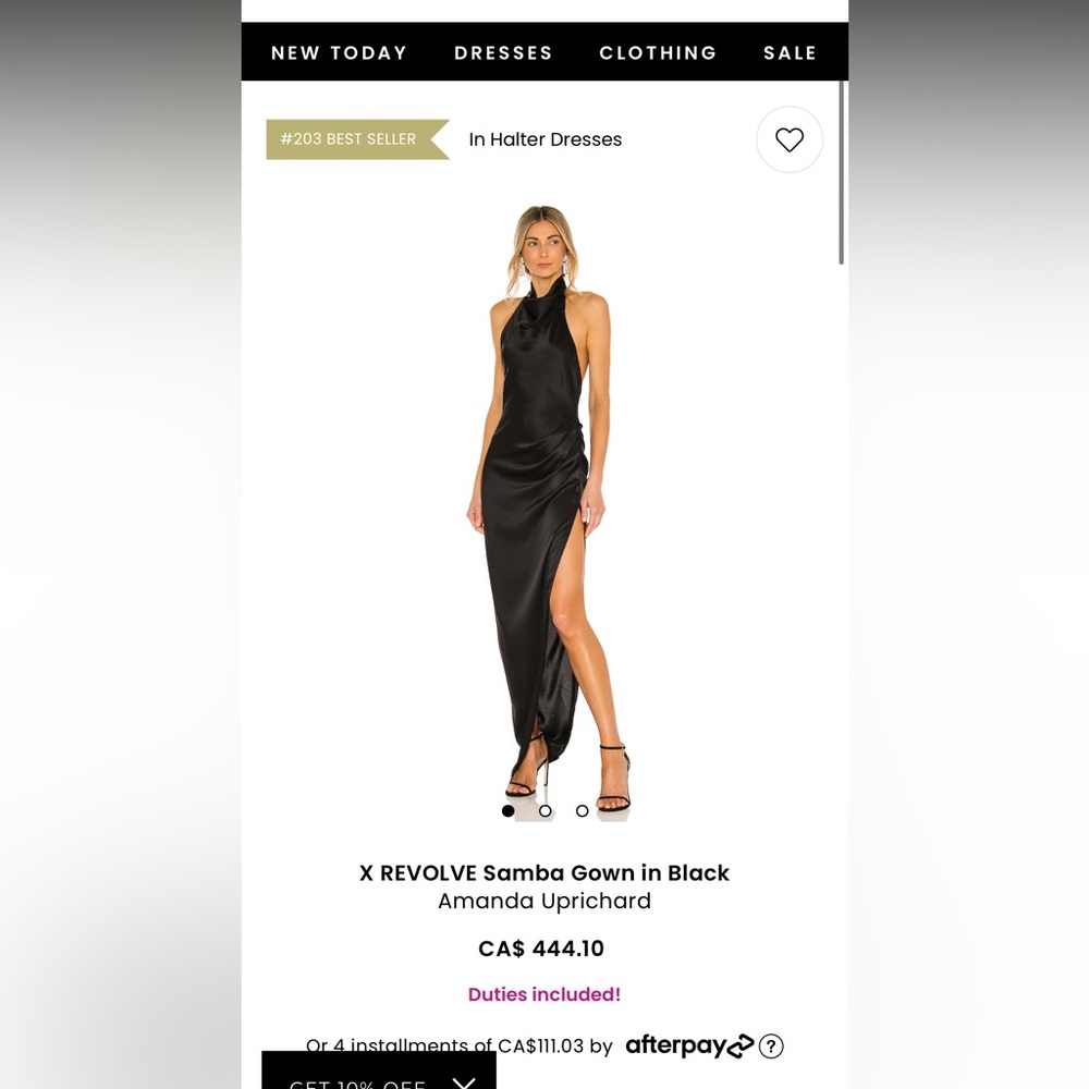 Amanda Uprichard Samba Black Halter Dress